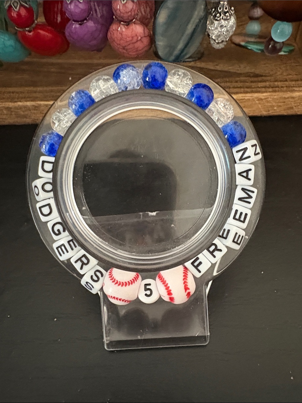 Handcrafted dodgers Freddie freeman beaded bracelet